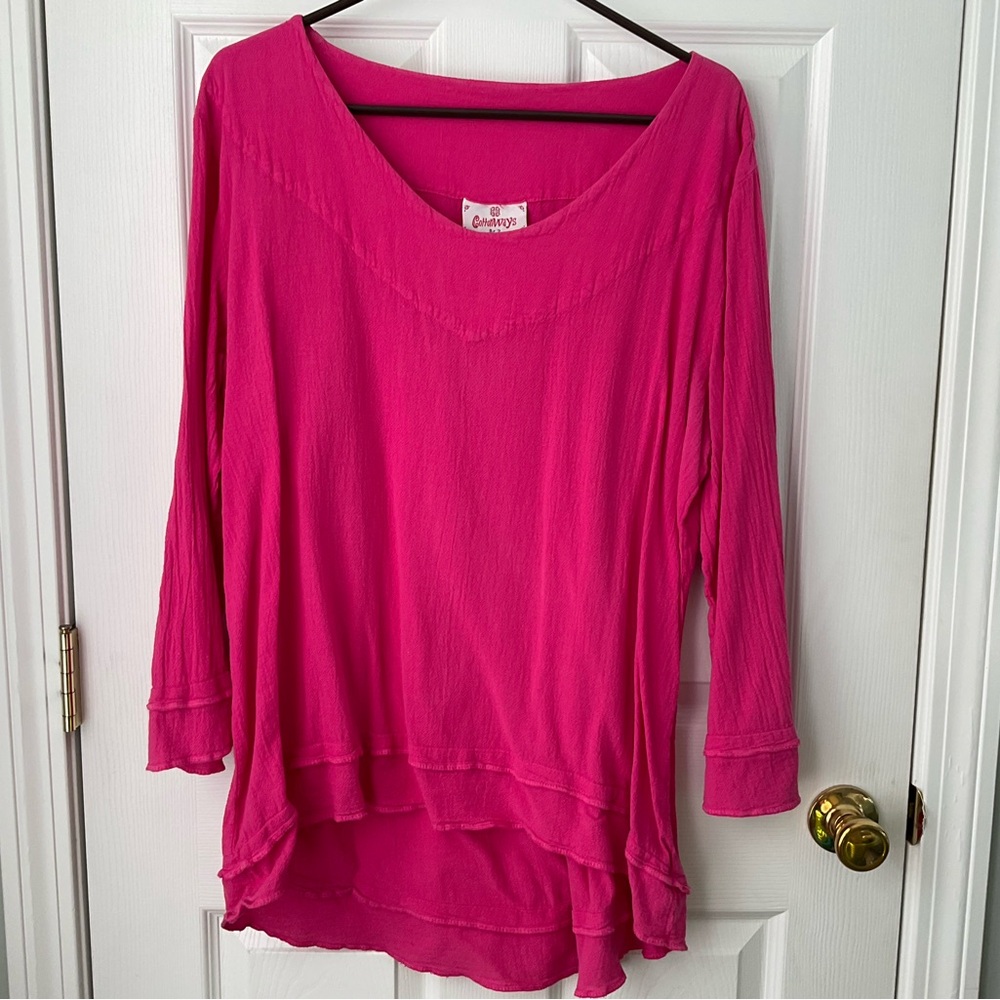 Cottonways/Oh My Gauze Pink Size 2/Large Gauze Cotton Tunic Top